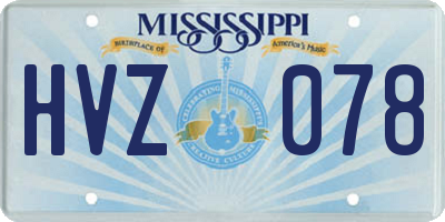 MS license plate HVZ078