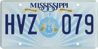 MS license plate HVZ079