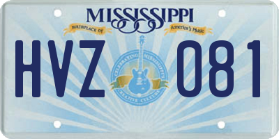 MS license plate HVZ081