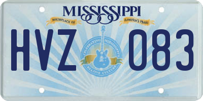 MS license plate HVZ083