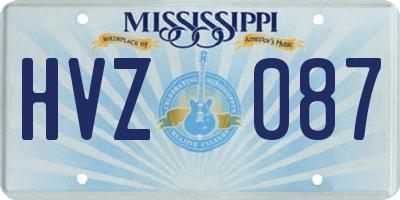 MS license plate HVZ087