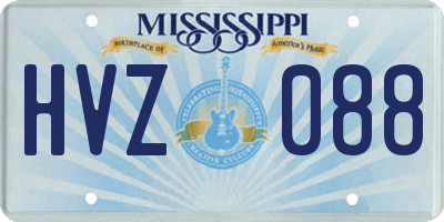 MS license plate HVZ088
