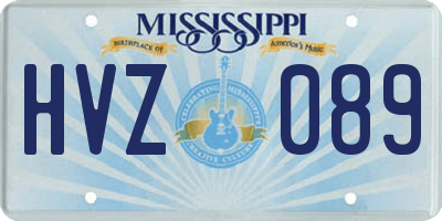 MS license plate HVZ089
