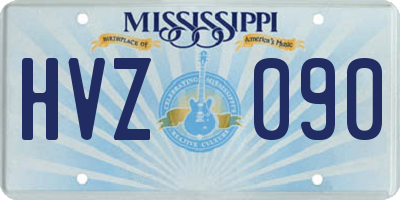 MS license plate HVZ090
