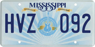 MS license plate HVZ092