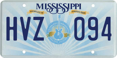 MS license plate HVZ094