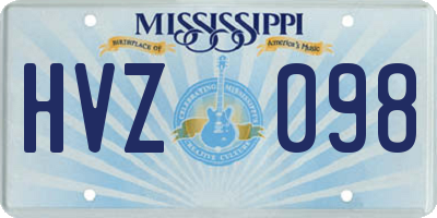 MS license plate HVZ098