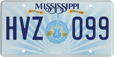 MS license plate HVZ099