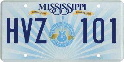 MS license plate HVZ101