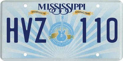 MS license plate HVZ110