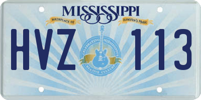MS license plate HVZ113