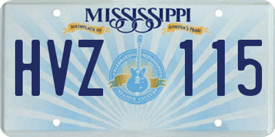 MS license plate HVZ115