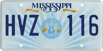 MS license plate HVZ116