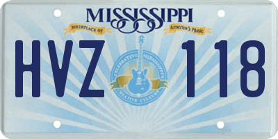 MS license plate HVZ118
