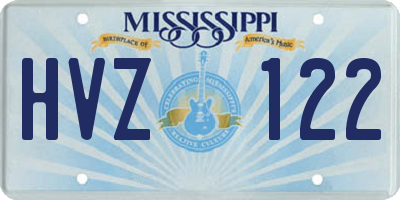 MS license plate HVZ122