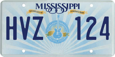 MS license plate HVZ124