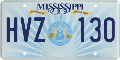 MS license plate HVZ130