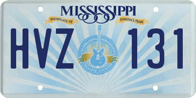MS license plate HVZ131