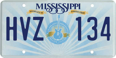 MS license plate HVZ134