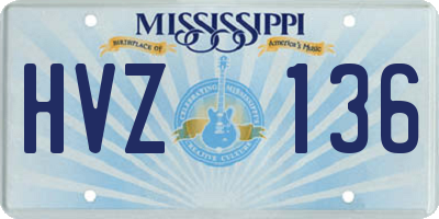 MS license plate HVZ136