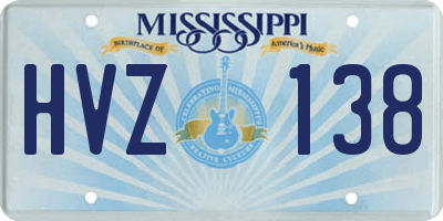 MS license plate HVZ138