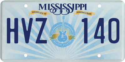 MS license plate HVZ140