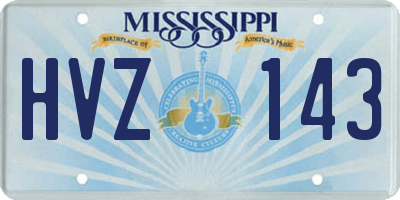 MS license plate HVZ143
