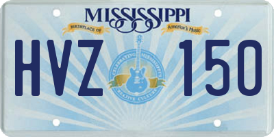 MS license plate HVZ150