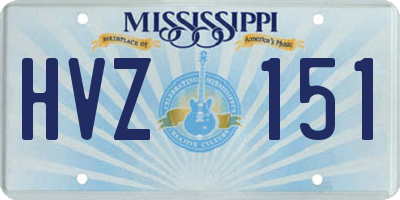 MS license plate HVZ151