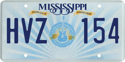 MS license plate HVZ154