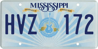 MS license plate HVZ172