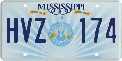 MS license plate HVZ174