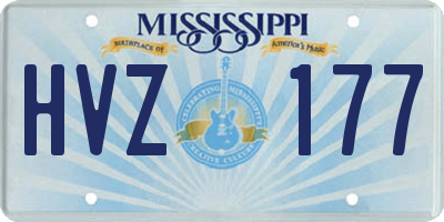 MS license plate HVZ177