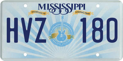 MS license plate HVZ180