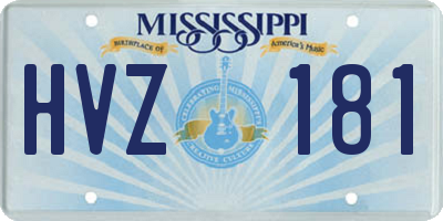 MS license plate HVZ181