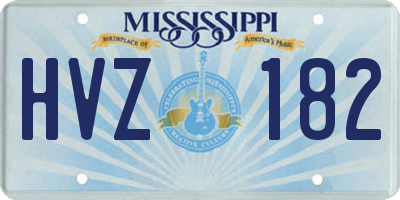 MS license plate HVZ182