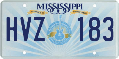 MS license plate HVZ183