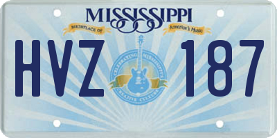 MS license plate HVZ187