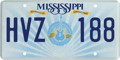 MS license plate HVZ188