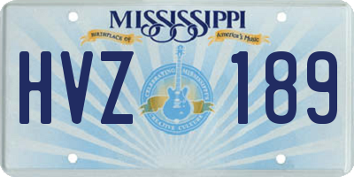 MS license plate HVZ189