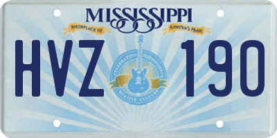 MS license plate HVZ190