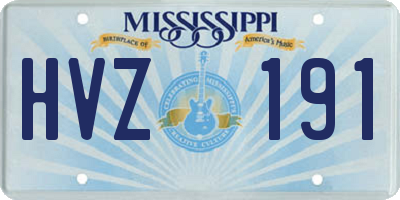 MS license plate HVZ191