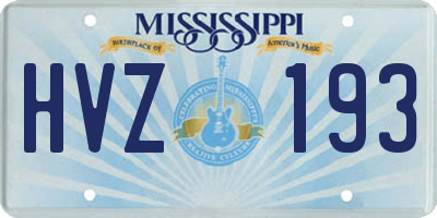 MS license plate HVZ193