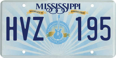 MS license plate HVZ195