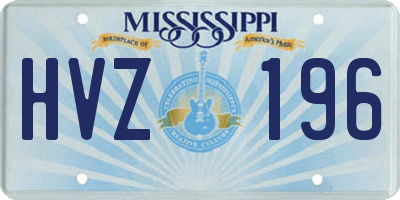 MS license plate HVZ196