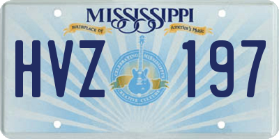 MS license plate HVZ197