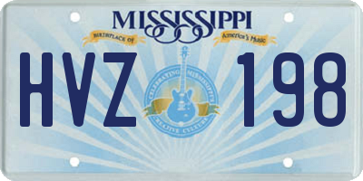 MS license plate HVZ198
