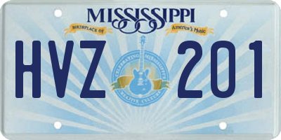 MS license plate HVZ201