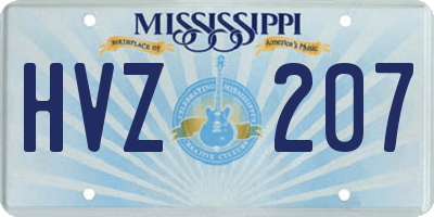 MS license plate HVZ207
