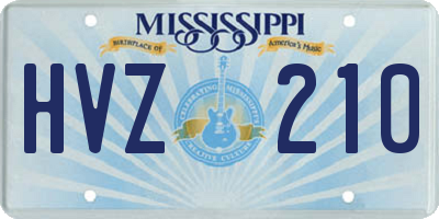 MS license plate HVZ210